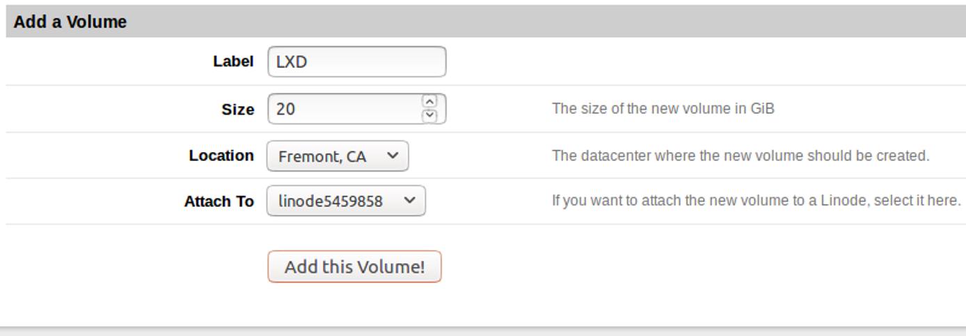 Add a volume for Disk Storage Add a volume for Disk Storage