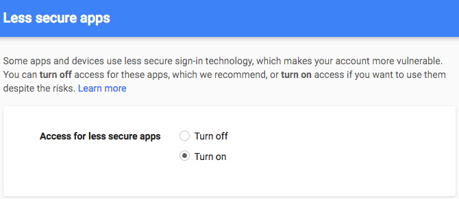 Enable Less Secure Apps Enable Less Secure Apps