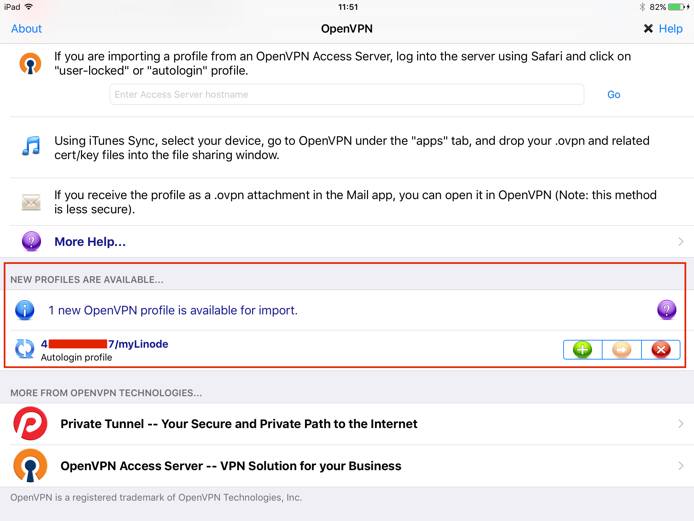 OpenVPN Connect import profile OpenVPN Connect import profile