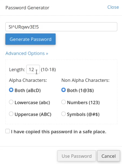 Adjust the settings to ensure your password is secure. Adjust the settings to ensure your password is secure.