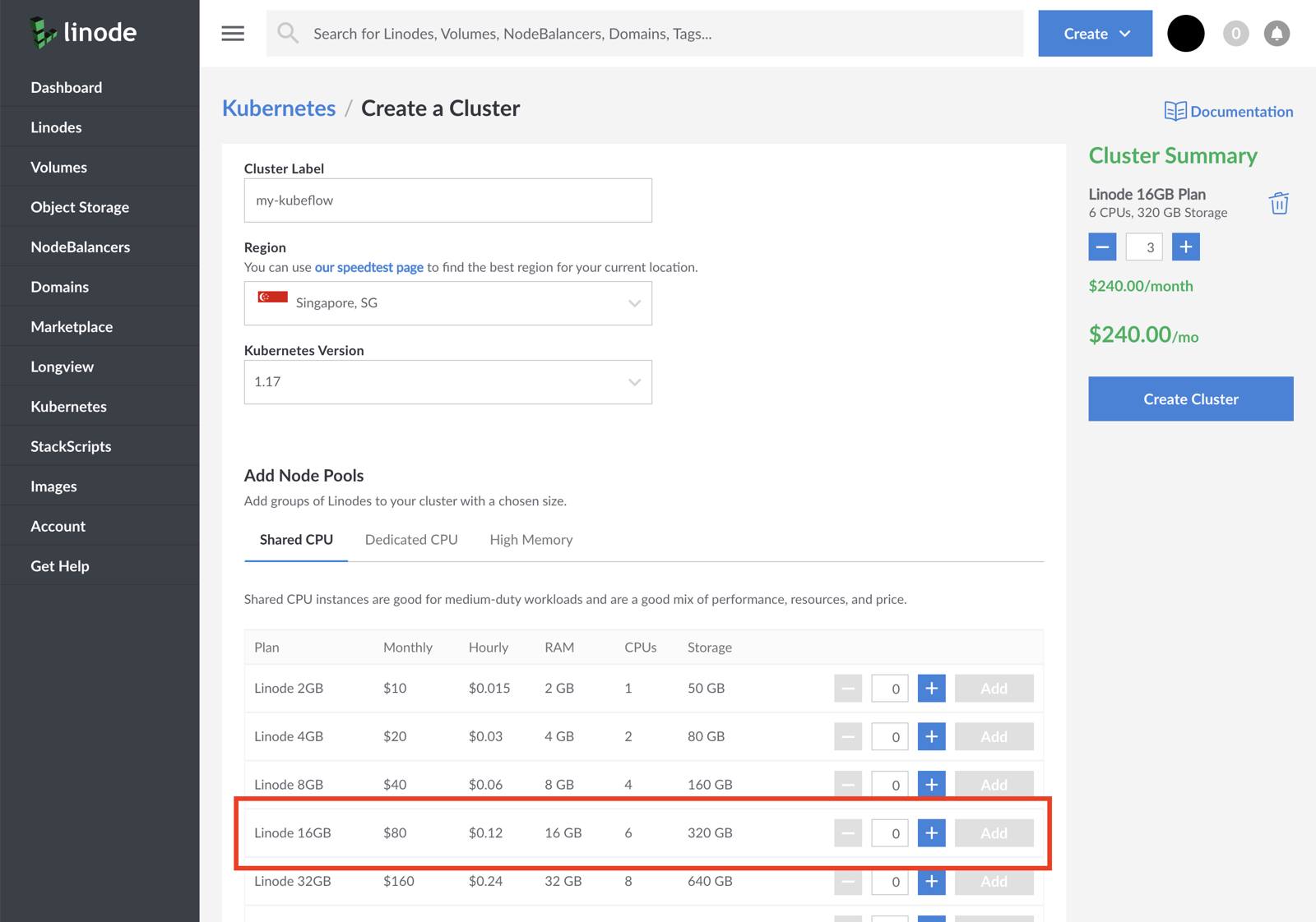 Creating a Kubernetes cluster on Linode Creating a Kubernetes cluster on Linode
