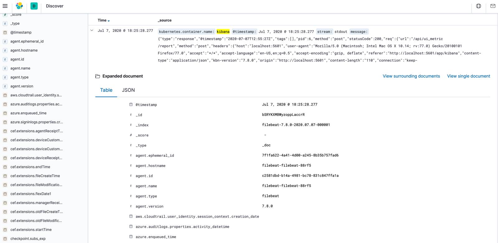 Kibana Log Document Kibana Log Document
