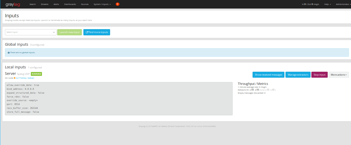 Graylog Input Dashboard Graylog Input Dashboard
