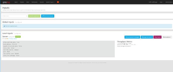 Graylog Input Dashboard Graylog Input Dashboard