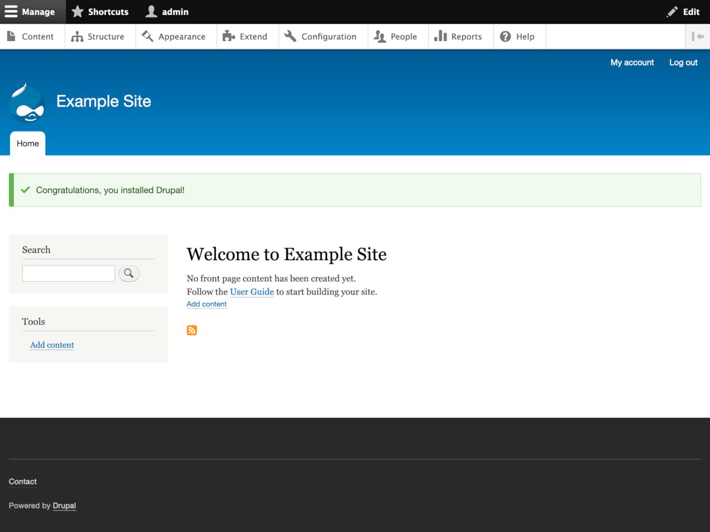 Drupal Welcome Screen Drupal Welcome Screen