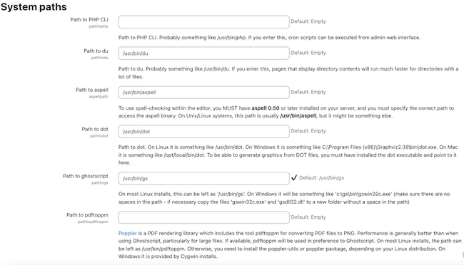 Moodle System Paths Moodle System Paths