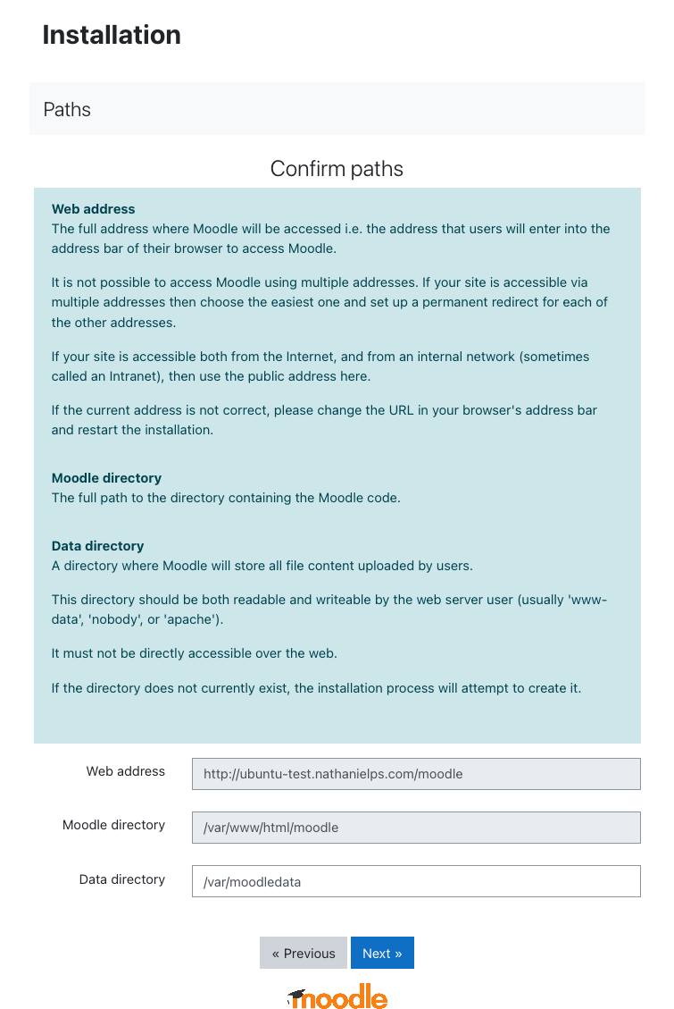 Confirm paths for Moodle Confirm paths for Moodle