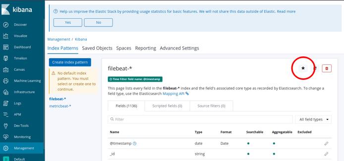 Kibana 6 Default Index Pattern Kibana 6 Default Index Pattern