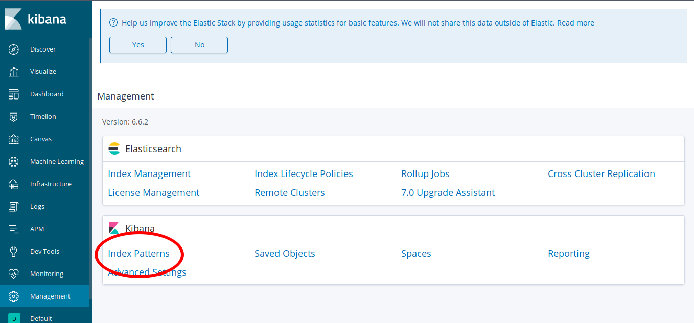 Kibana 6 Management Kibana 6 Management
