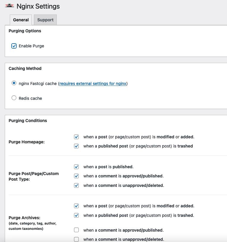 Configure the Nginx Helper settings Configure the Nginx Helper settings