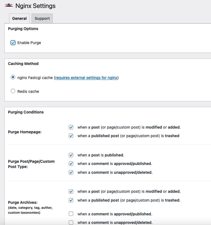 Configure the Nginx Helper settings Configure the Nginx Helper settings