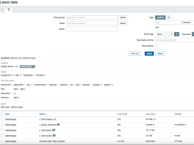 Filter the system data Filter the system data
