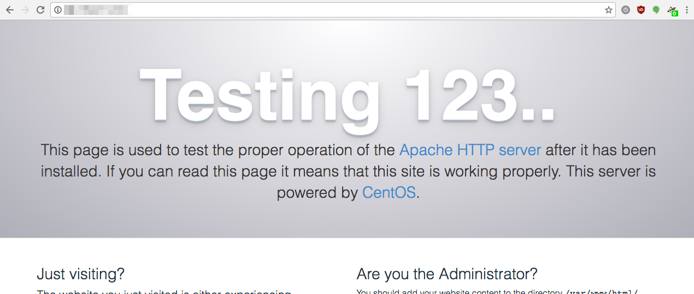 Welcome to Apache on CentOS 7 Apache on CentOS 7 Welcome Screen