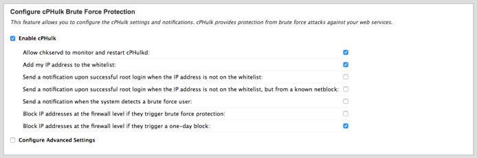 cPanel cPHulk Brute Force Protection cPanel cPHulk Brute Force Protection