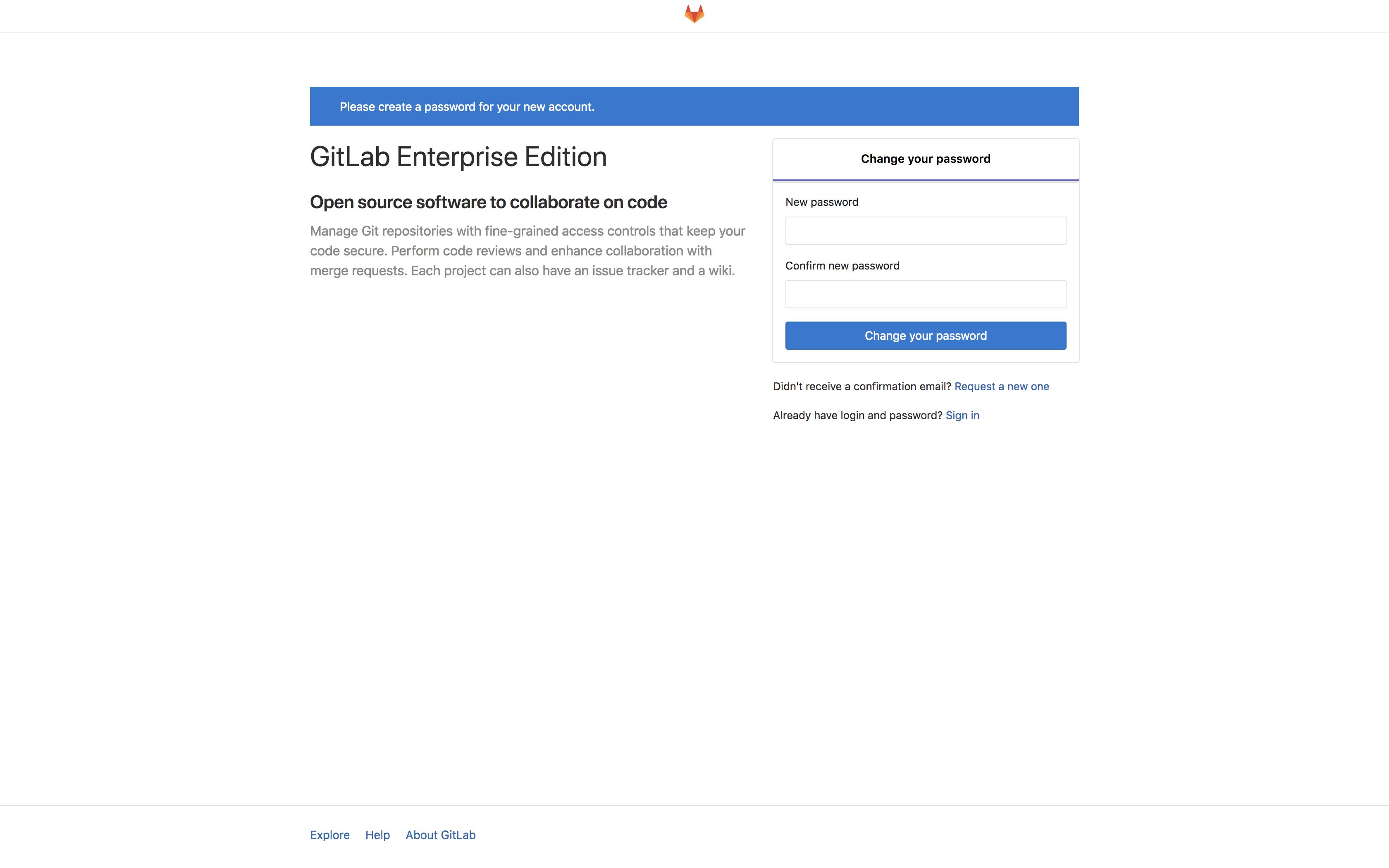 GitLab password reset GitLab password reset