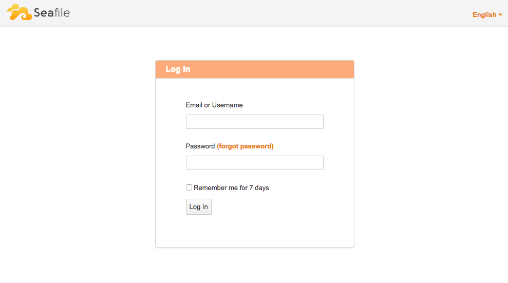 Seafile login prompt Seafile login prompt
