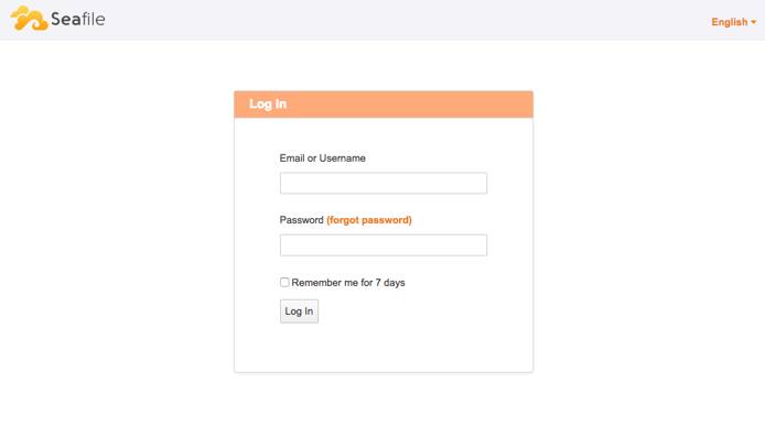 Seafile login prompt Seafile login prompt
