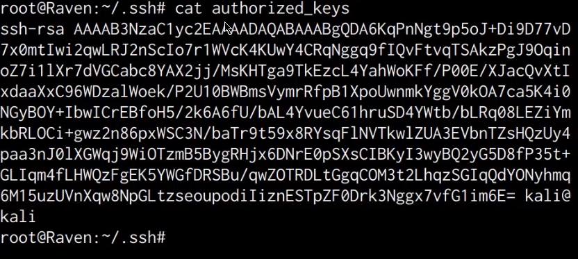 Contents of the authorized keys file Contents of the authorized keys file