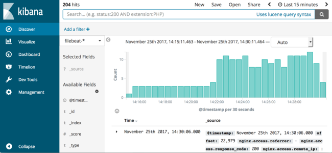 Kibana 6 Select Discover Kibana 6 Discover