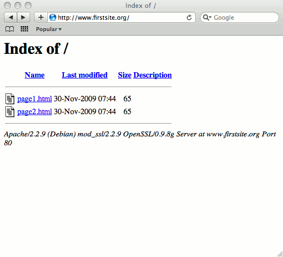 Website running under Apache on Fedora 12. Website running under Apache on Fedora 12.