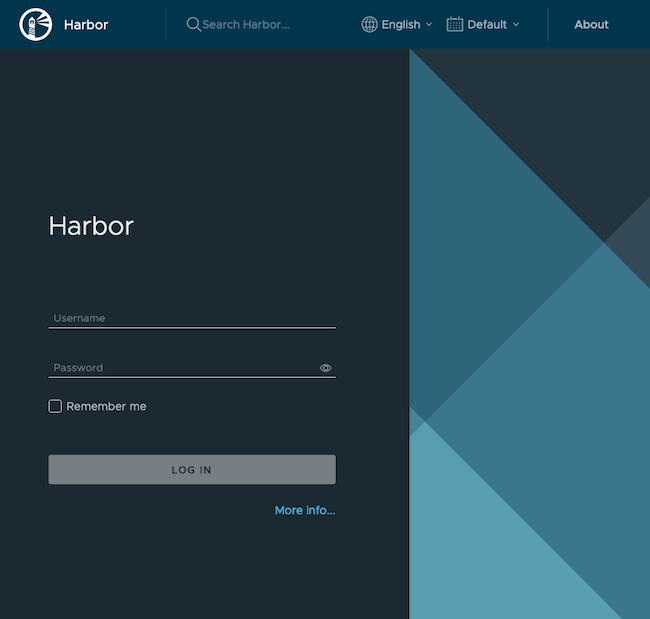 The Harbor login page The Harbor login page