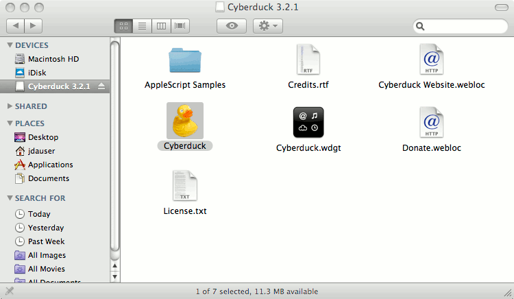 Cyberduck install image. Cyberduck install image.