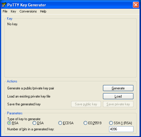 Generating the new public/private key pair. Generating the new public/private key pair.
