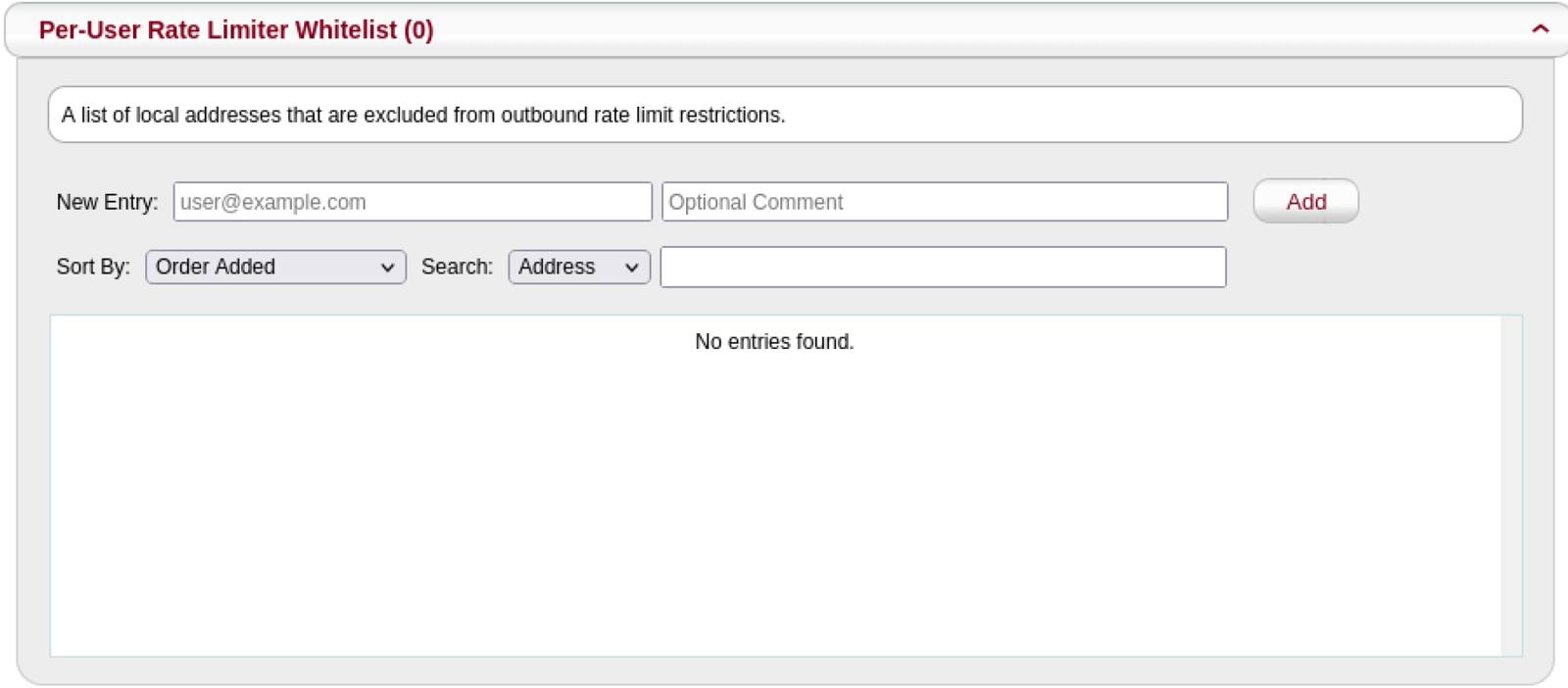 Per-User Rate Limiter  Screenshot of per-user rate limiter page
