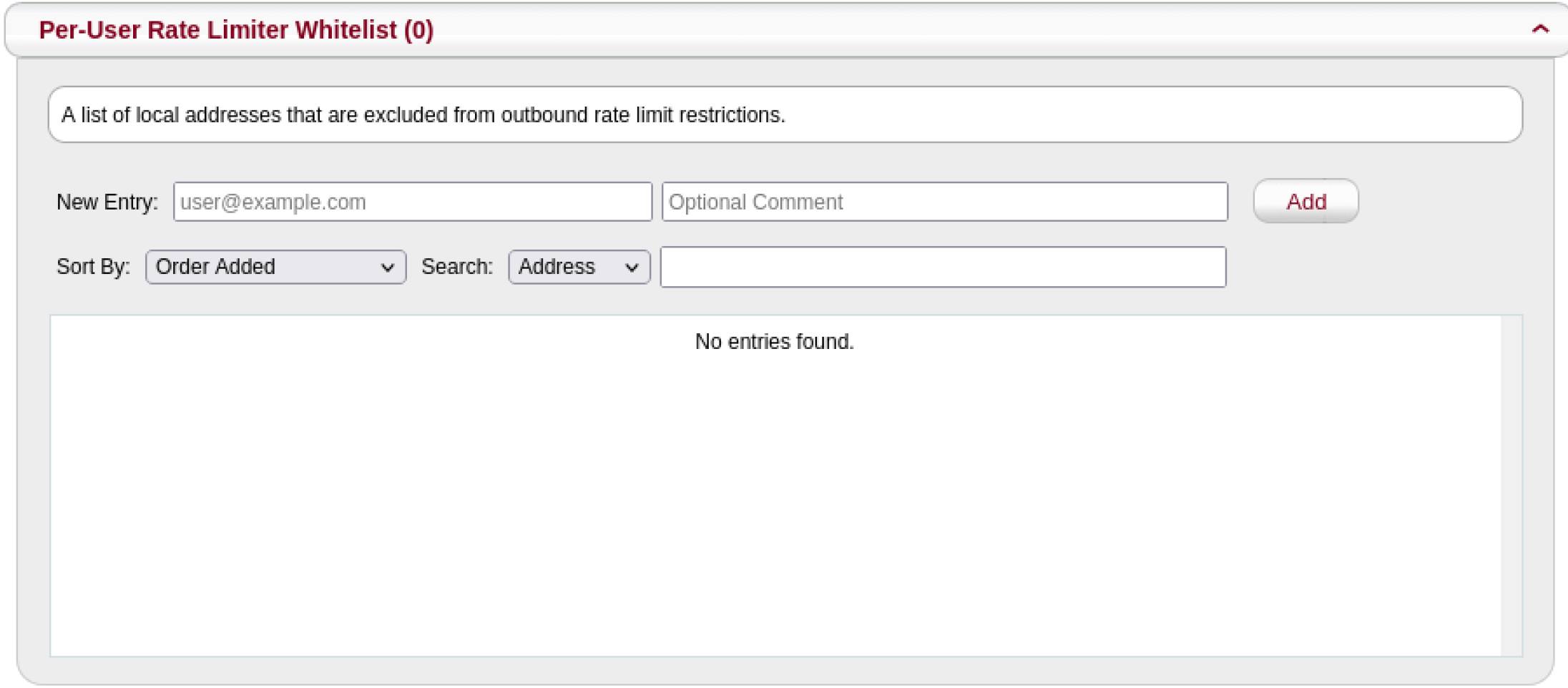 Per-User Rate Limiter  Screenshot of per-user rate limiter page
