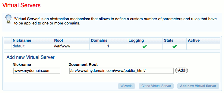 New virtual server basic settings in Cherokee admin panel on Ubuntu 10.04 LTS New virtual server basic settings in Cherokee admin panel on Ubuntu 10.04 LTS