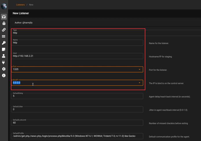 Starkiller UI - new listener form Starkiller UI - new listener form
