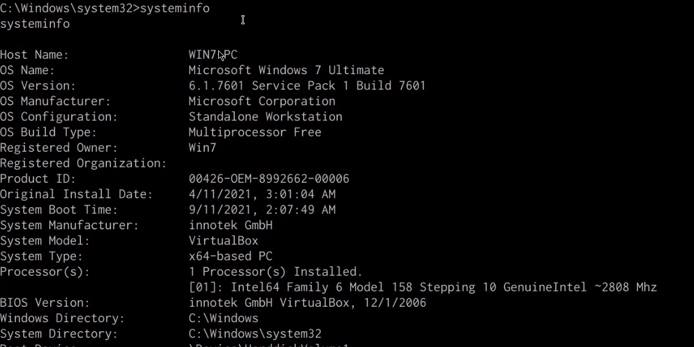 systeminfo output systeminfo output
