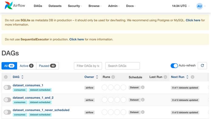 Screenshot of Apache Airflow GUI Screenshot of Apache Airflow GUI