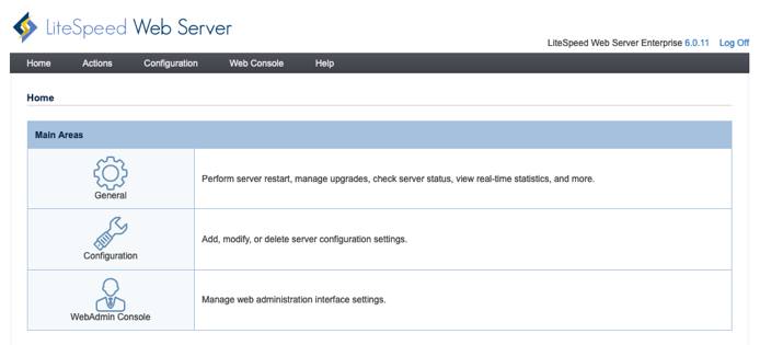Screenshot of LiteSpeed WebAdmin Console Screenshot of LiteSpeed WebAdmin Console