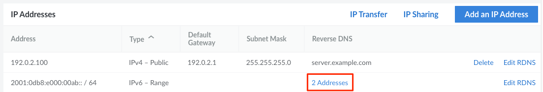 Viewing rDNS for an IPv6 Pool or Range Viewing rDNS for an IPv6 Pool or Range