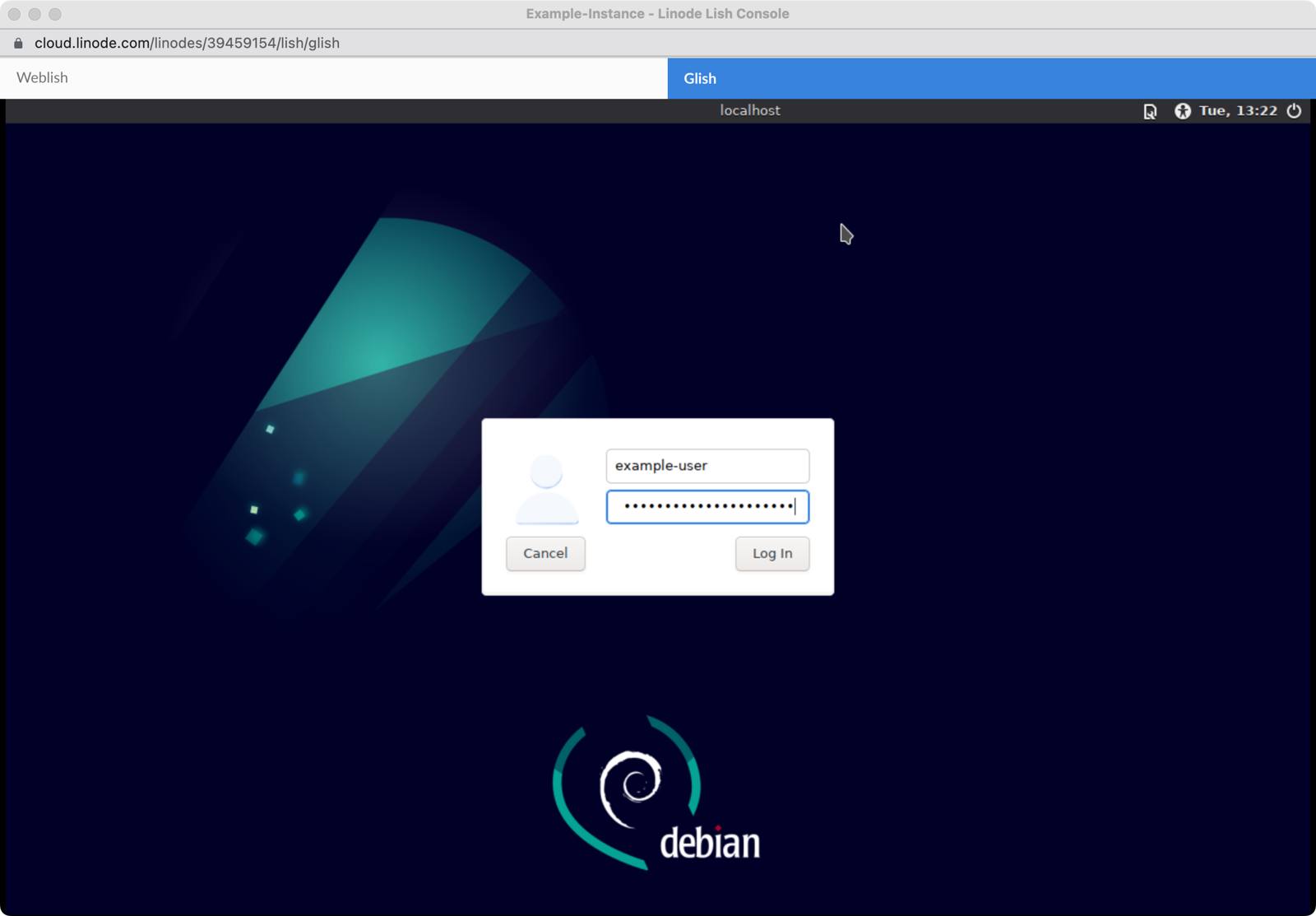 Screenshot of LightDM in Glish Screenshot of LightDM in Glish