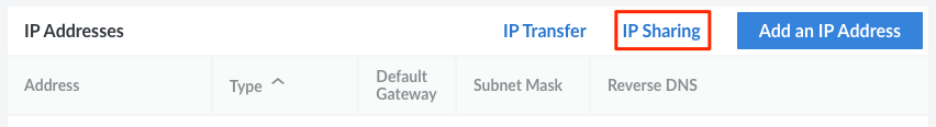 Configuring IP sharing Configuring IP sharing