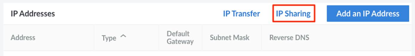 Configuring IP sharing Configuring IP sharing