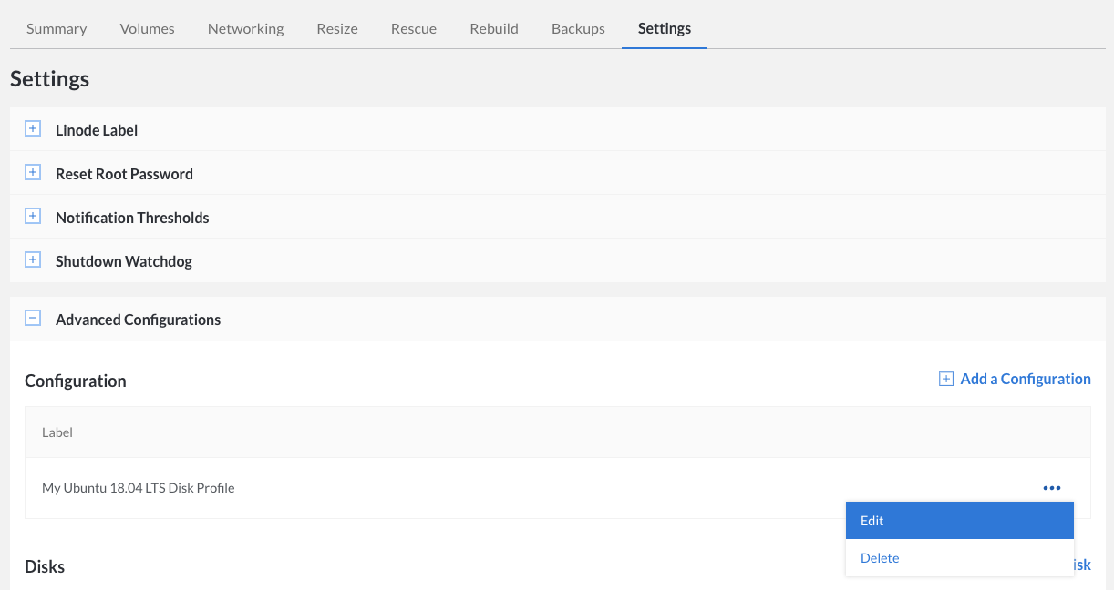 Selecting the active configuration profile Selecting the active configuration profile