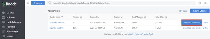 Download your cluster's kubeconfig Download your clusters kubeconfig