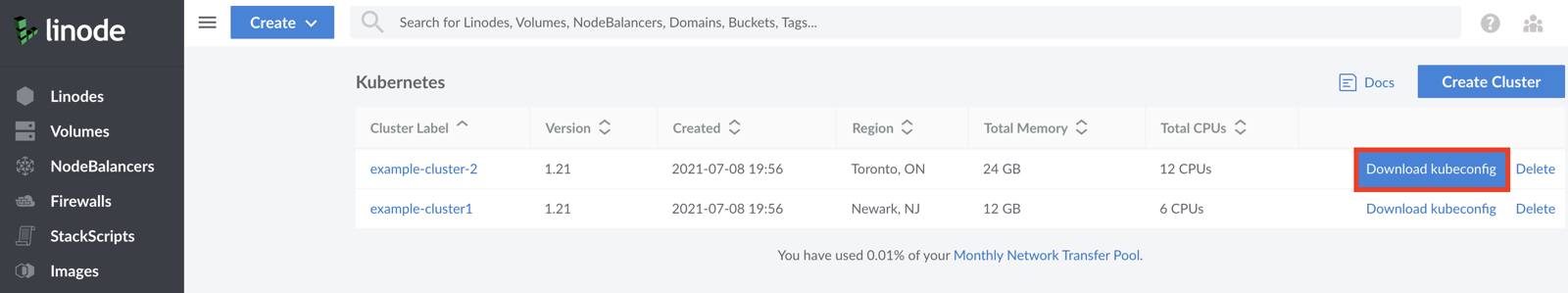 Download your cluster's kubeconfig Download your clusters kubeconfig