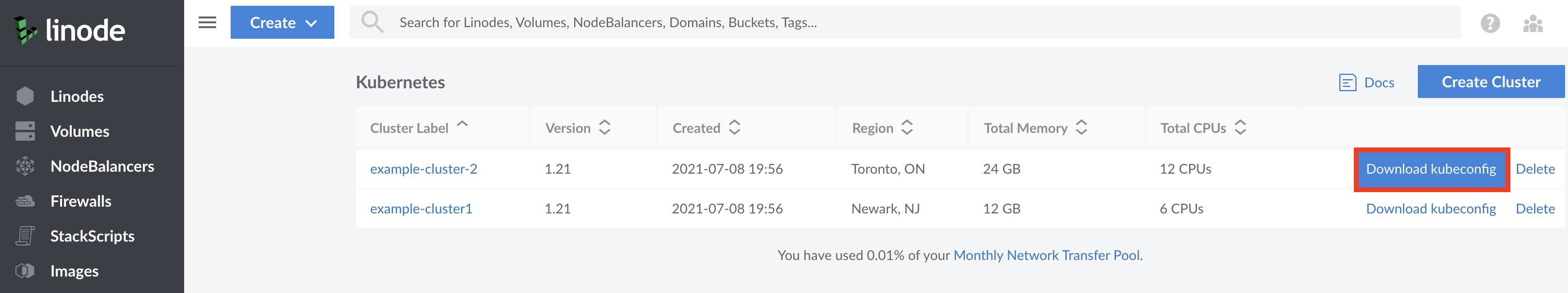Download your cluster's kubeconfig Download your clusters kubeconfig
