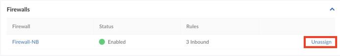 Screenshot of the firewalls form Screenshot of the firewalls form