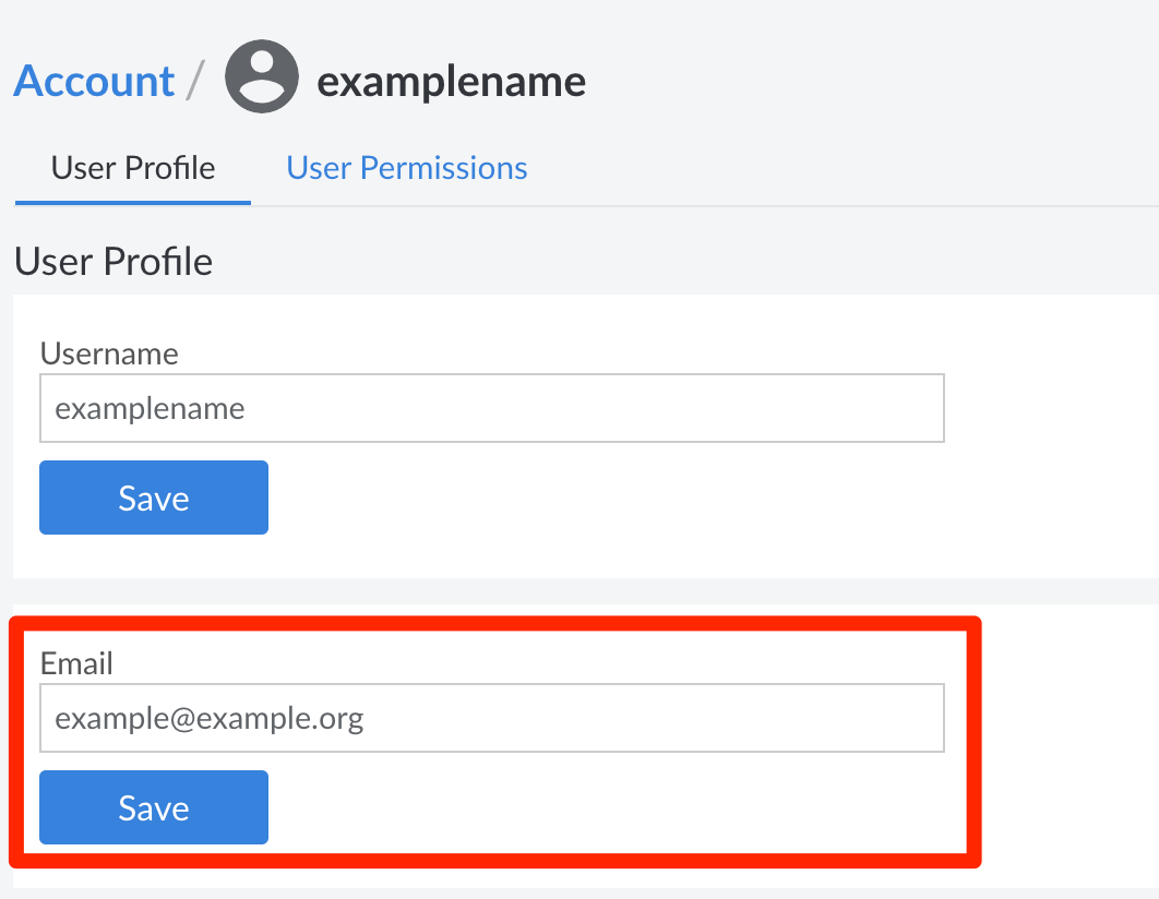 Modify the email address associated with your user account Modify the email address associated with your user account